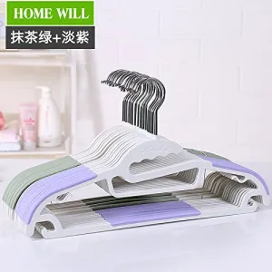 U-emember Clothes Rack Home Non-Marking Coat Hanger Non-Slip Plastic Coat Holding Quarters Students Of Clothes Against The Admission Of Hanging Clothes Hangers 20 ,S, Light Purple   Matcha Green