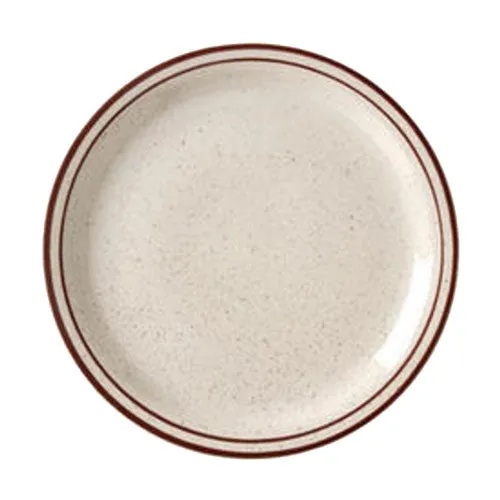 Vertex China CRV-16 Caravan Narrow Rim Plate, Brown Speckled, 10-1/2", Pack of 6