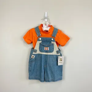 Vintage B2 Beluga Boyswear Orange Blue Shortall Set 3-6 Months NWT