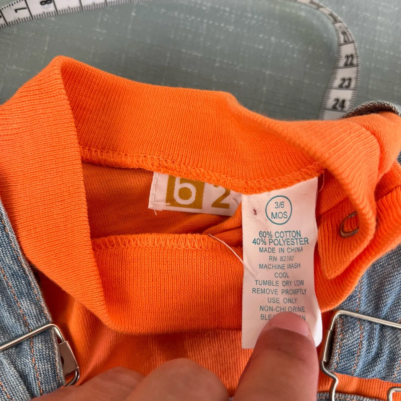 Vintage B2 Beluga Boyswear Orange Blue Shortall Set 3-6 Months NWT