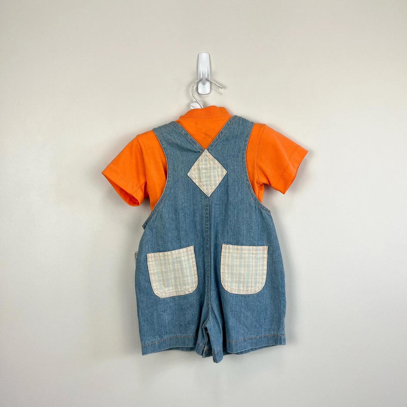 Vintage B2 Beluga Boyswear Orange Blue Shortall Set 3-6 Months NWT