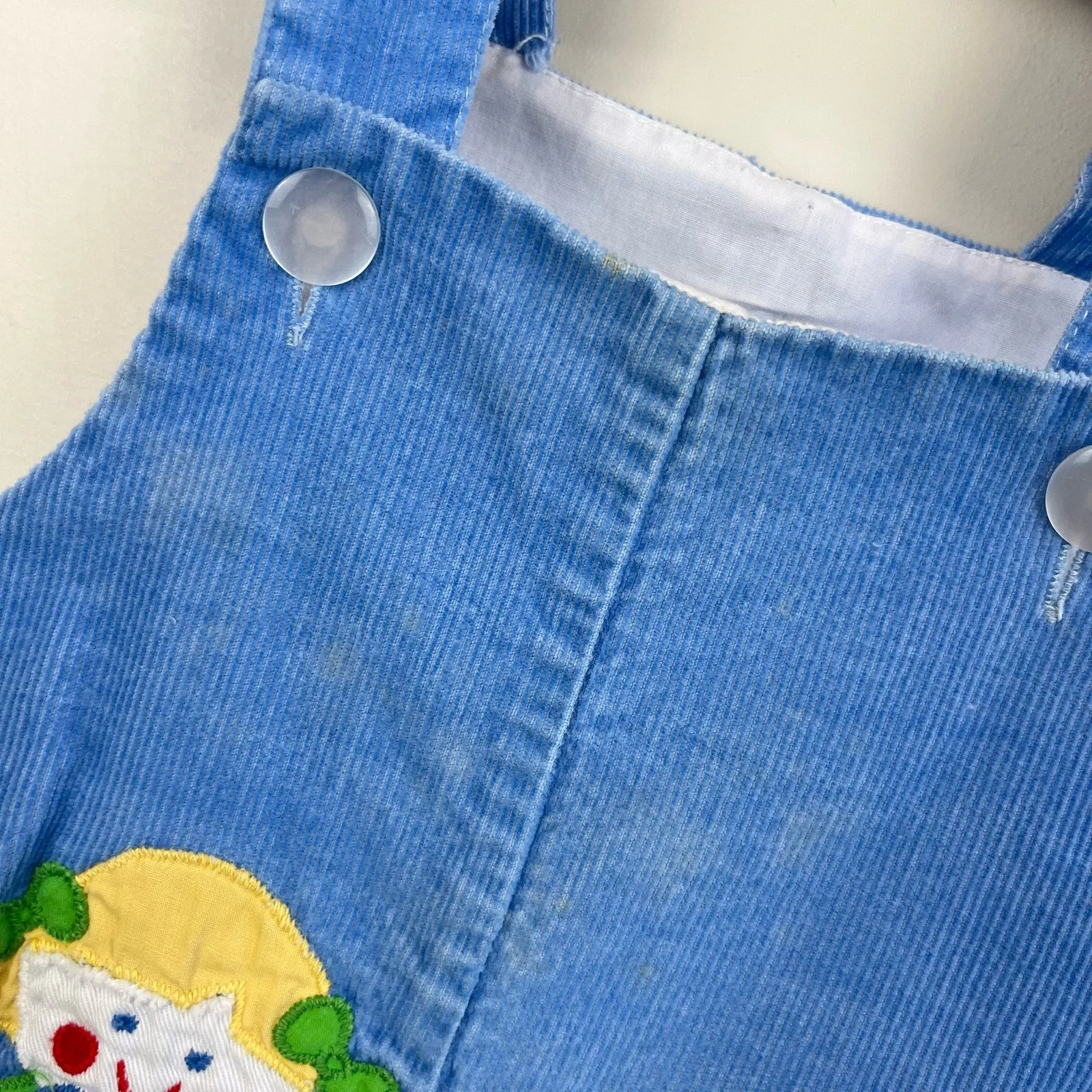 Vintage Blue Corduroy Applique Overalls 24 Months
