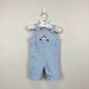 Vintage Blue Striped Guard House Overalls 0-3 Months