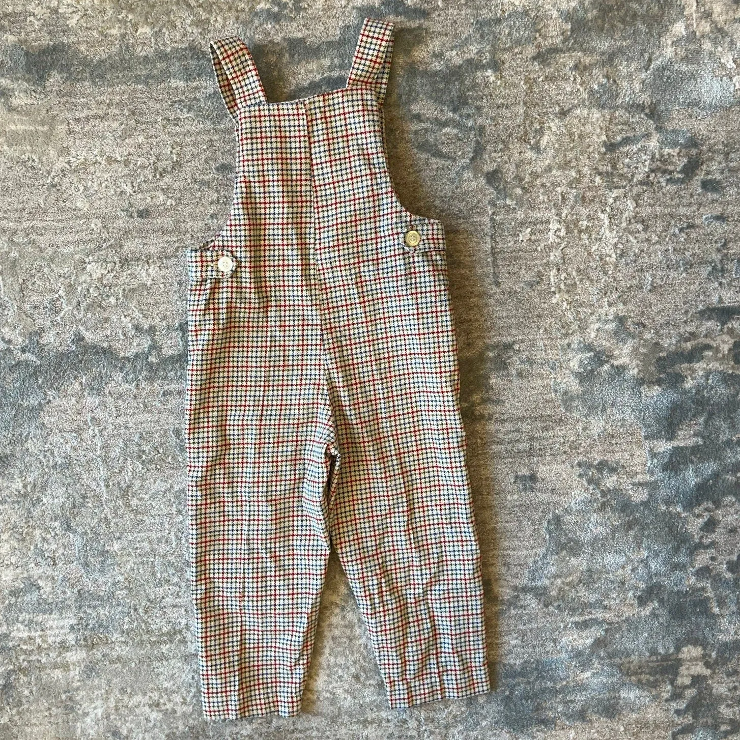 Vintage Healthtex Houndstooth Plaid Corduroy Overalls 5T
