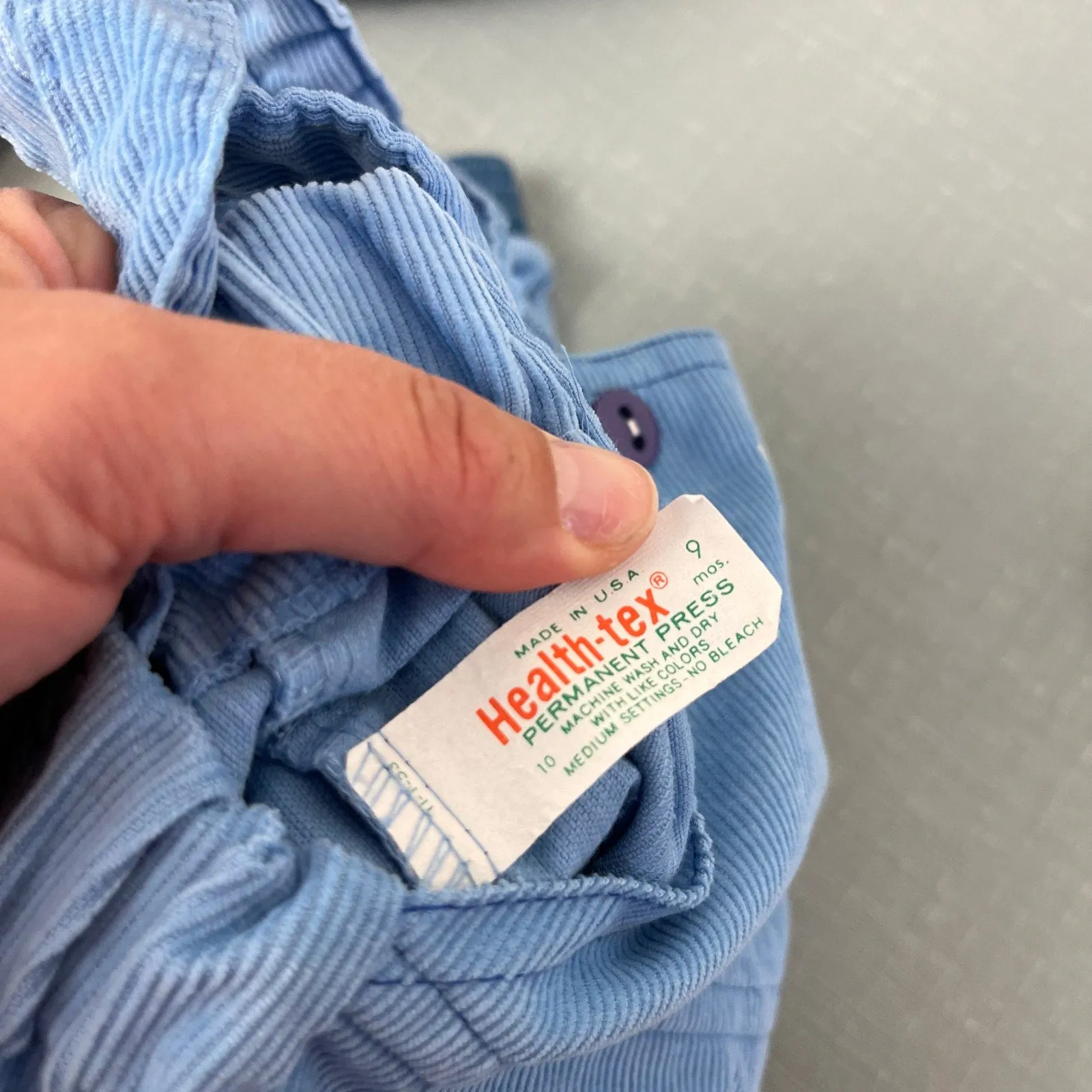Vintage Healthtex Junior Varsity Blue Corduroy Overalls 9 Months USA