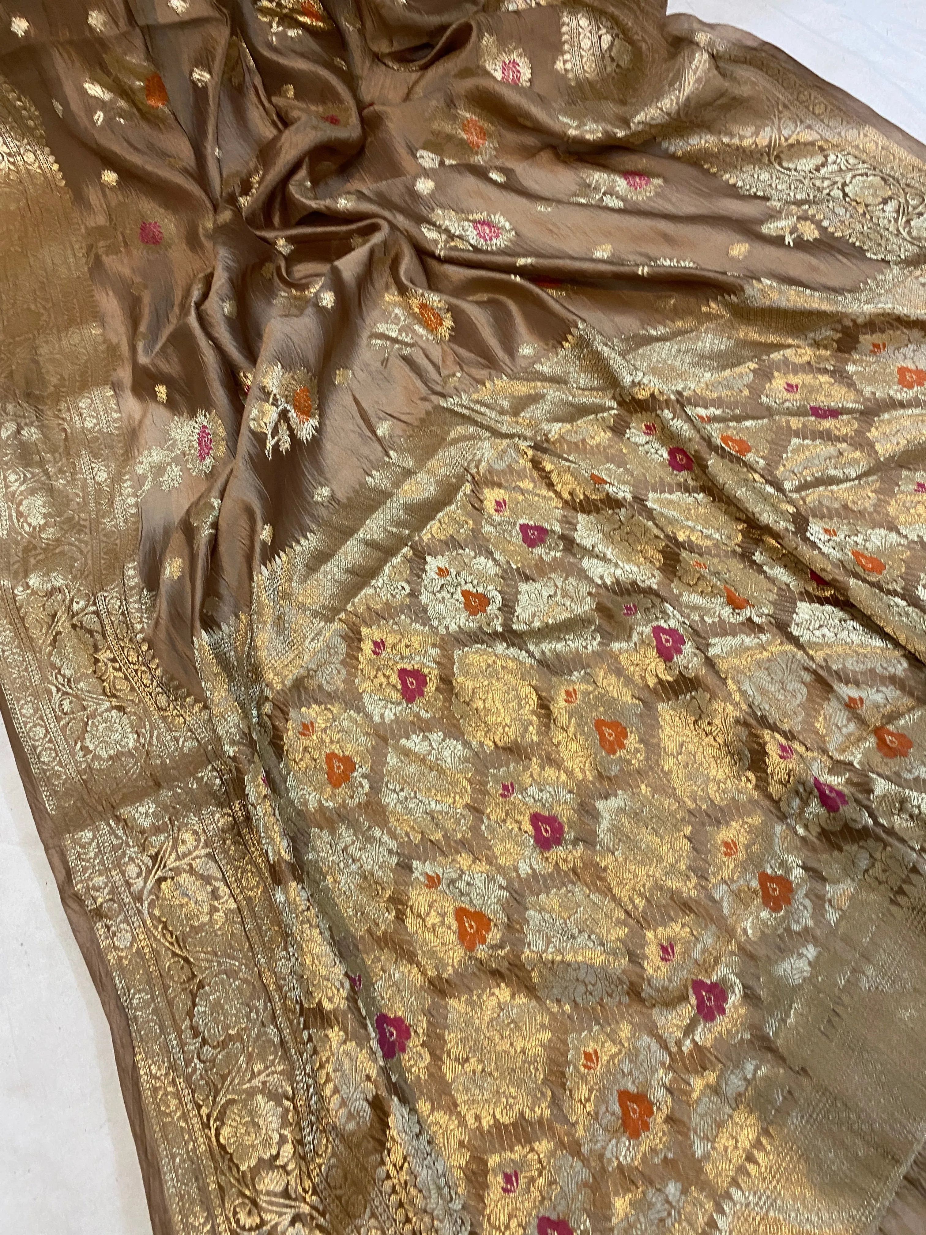 Warm Elegance: The Coffee Brown Banarasi Saree