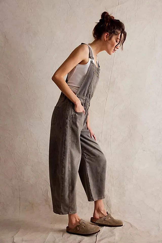 We Free Good Luck Barrel Overalls | Archive Grey