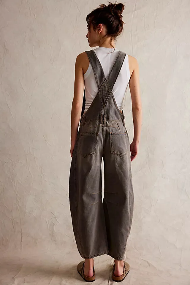 We Free Good Luck Barrel Overalls | Archive Grey