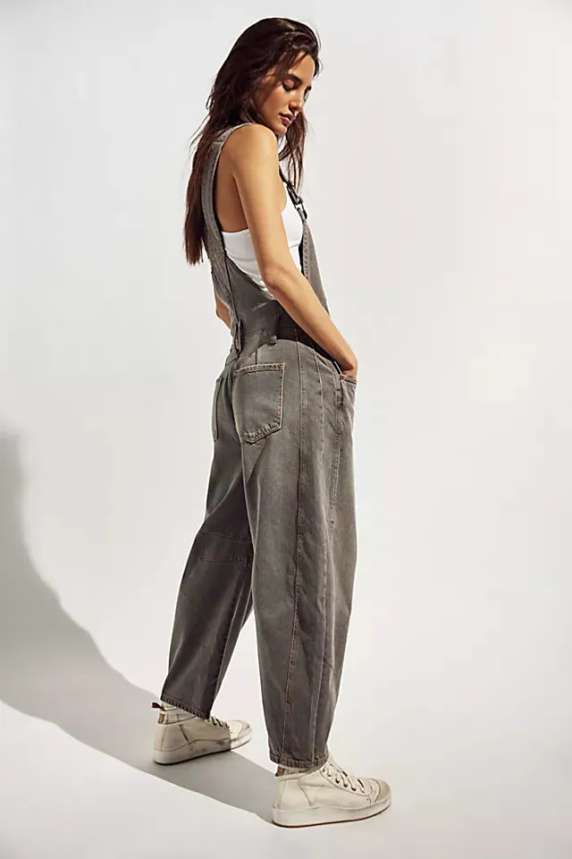 We Free Good Luck Barrel Overalls | Archive Grey
