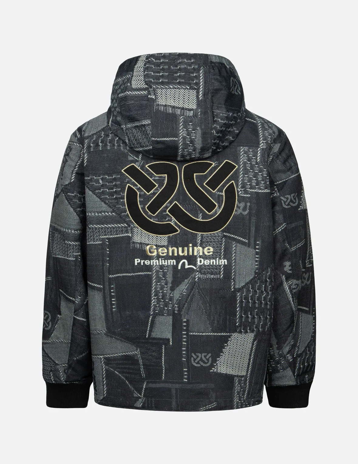 Wheel of Wisdom and Seagull Embroidery Regular Fit Denim Jacket