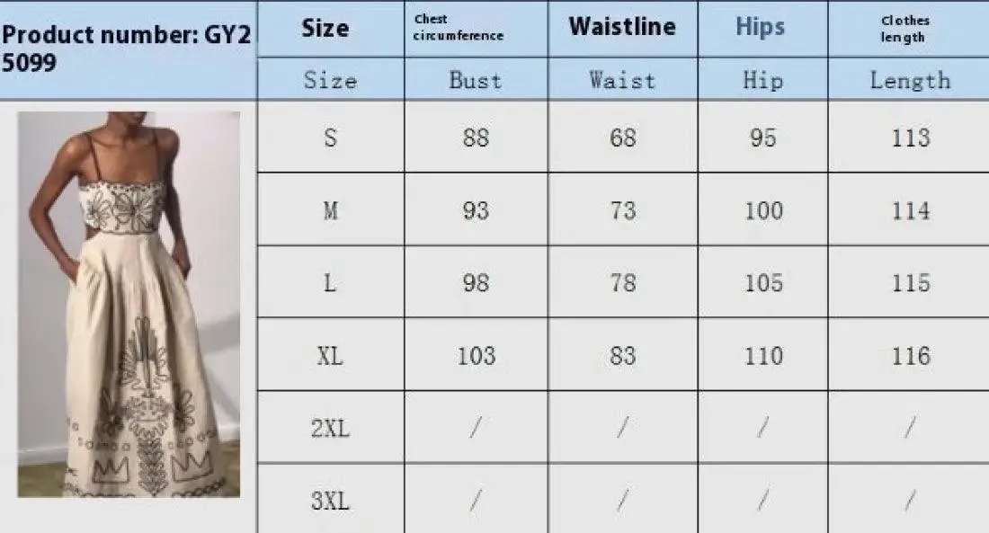 Women's Vintage Embroidered Linen Dress